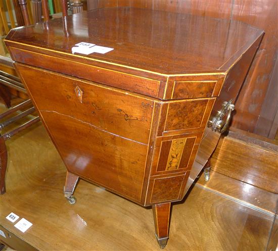 Late Georgian inlaid mahogany cellarette(-)